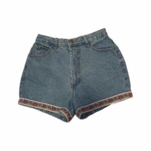 VINTAGE Danger Denim Frederick’s of Hollywood Shorts Embroidered Trim